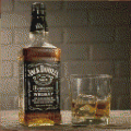 Jack Daniel's - A 1x1 map art of a well-known whiskey brand bottle. Whiskey is one of his favorite alcoholic beverages.
