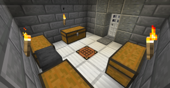 One of two rooms in the hub, this one serving as storage