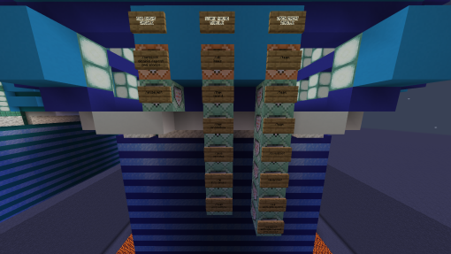 The command blocks for each of the three buttons